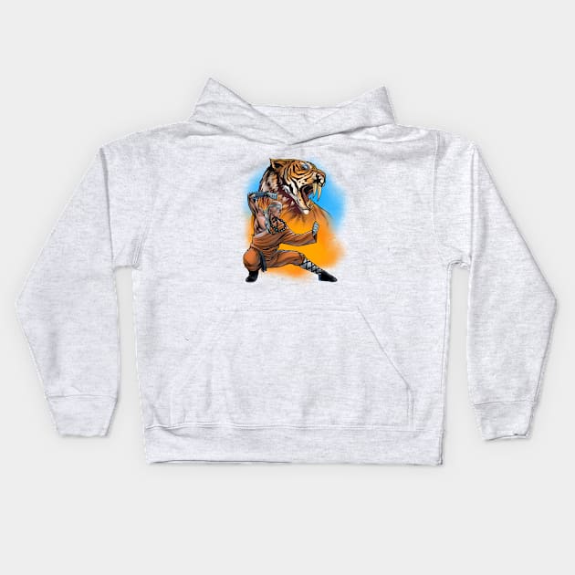 Shaolin Tiger Kids Hoodie by JackComicArt